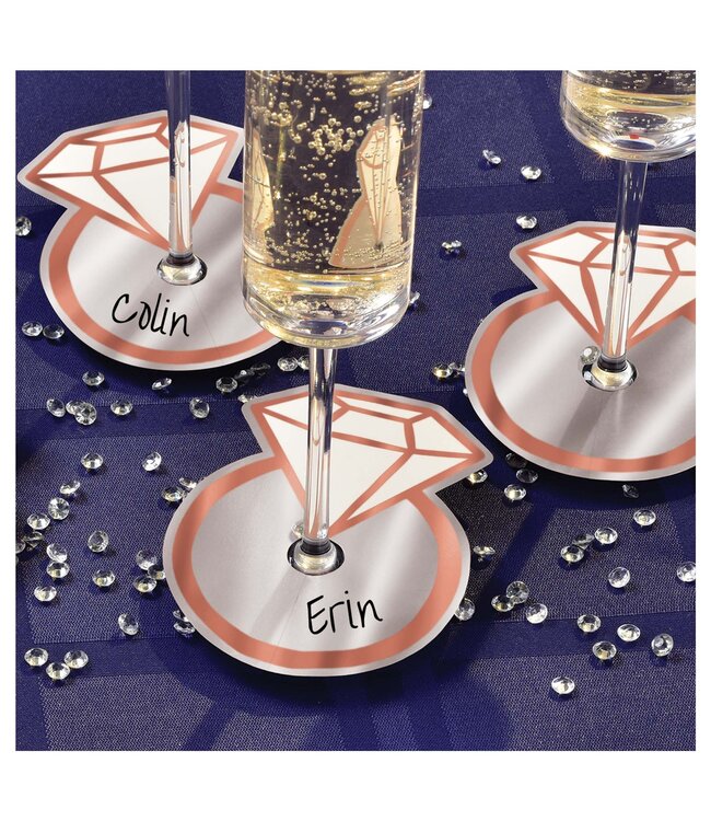 Navy Bride Glass Tags - 18ct