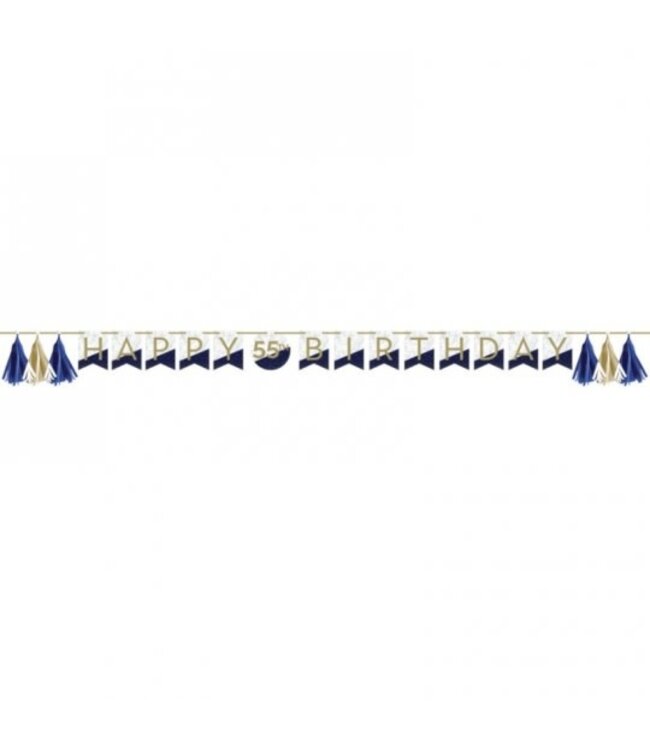 Navy & Gold Birthday Customizable Banner