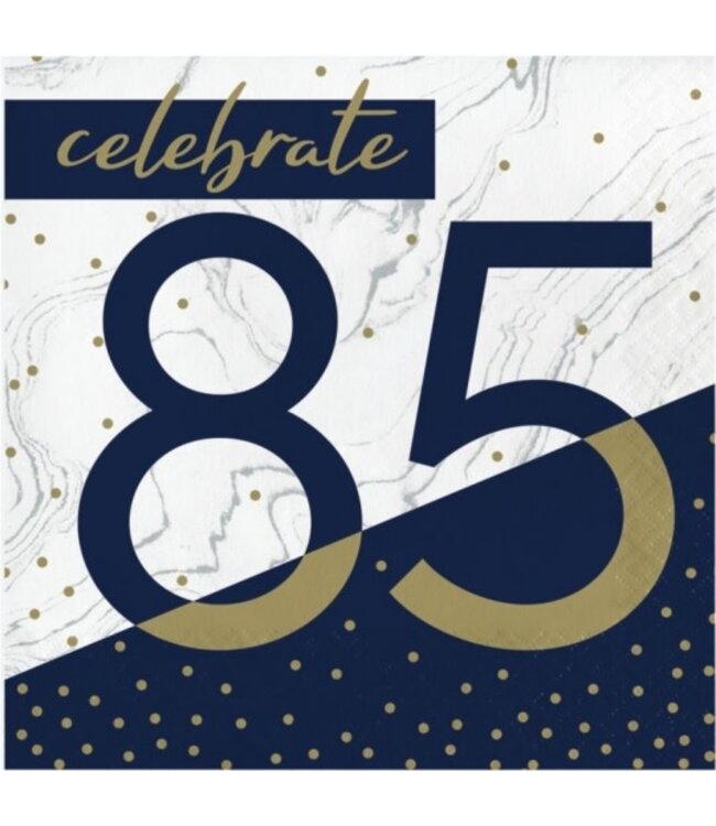 Creative Converting Navy & Gold 85th Birthday Lunch Napkins - 16ct