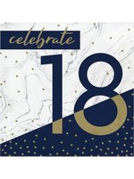 Creative Converting Navy & Gold 18th Birthday Lunch Napkins - 16ct