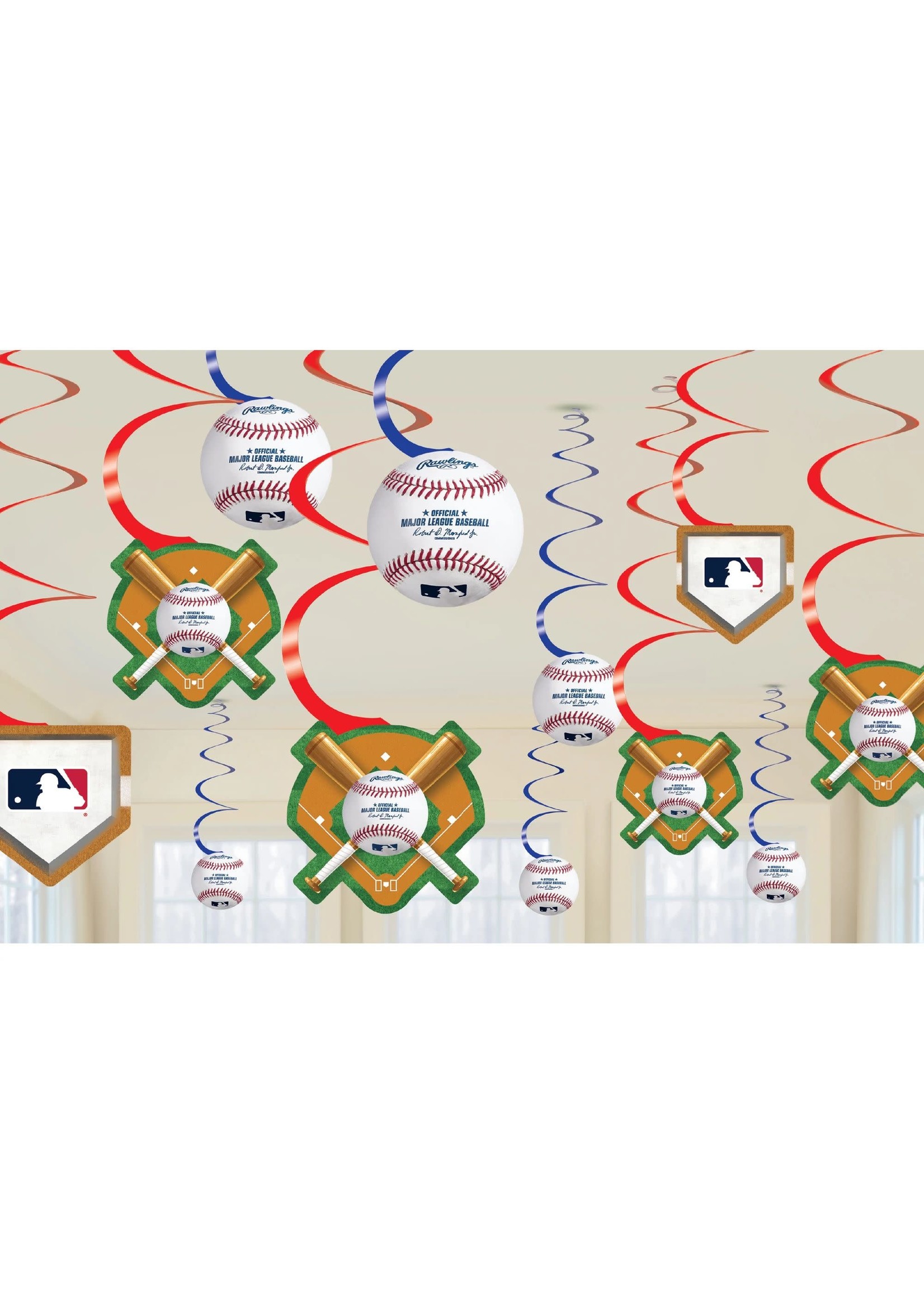 Rawlings Baseball Swirl Decorations - 12ct