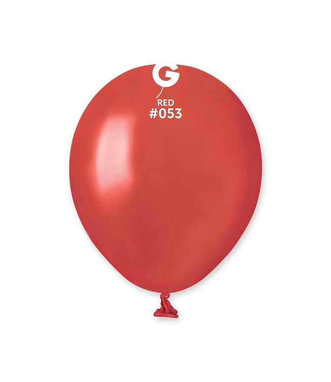 GEMAR Metallic Red #053 Latex Balloons, 5in, 100ct