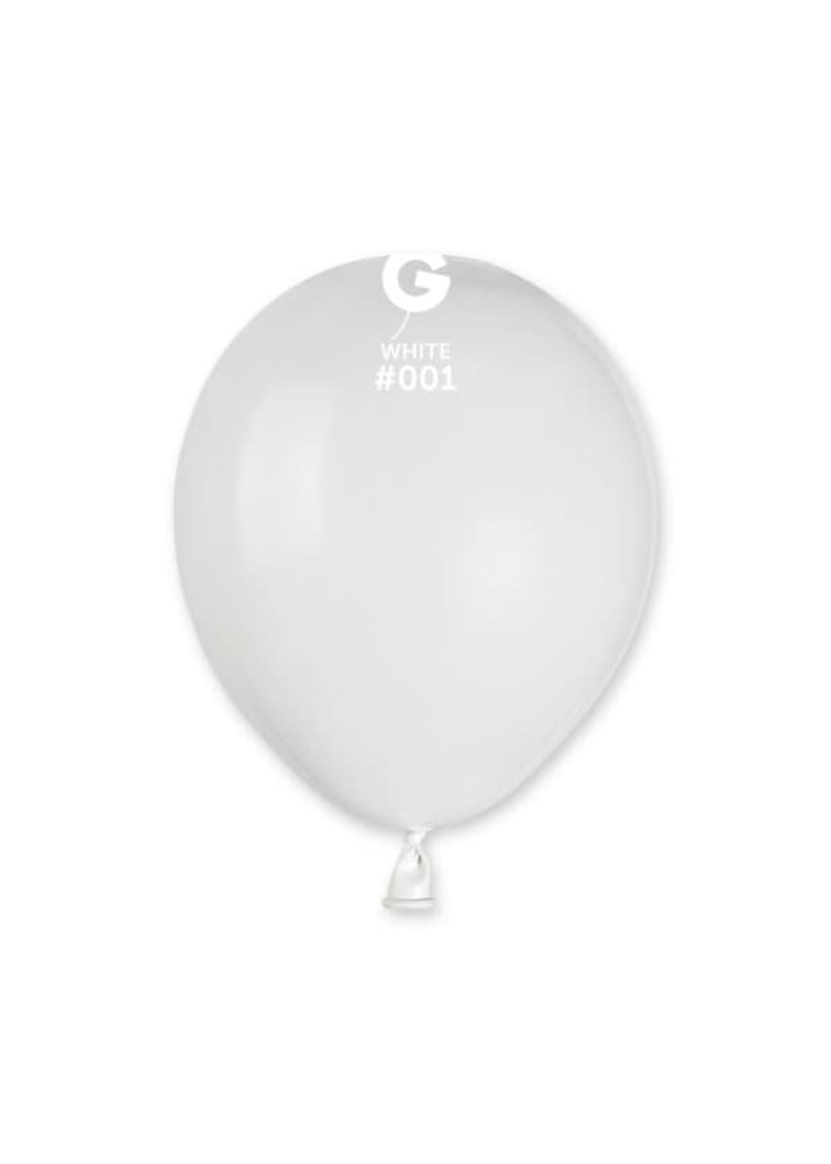 GEMAR White #001 Latex Balloons, 5in, 100ct