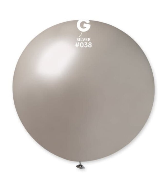GEMAR Metallic Silver #038 Latex Balloon, 31in