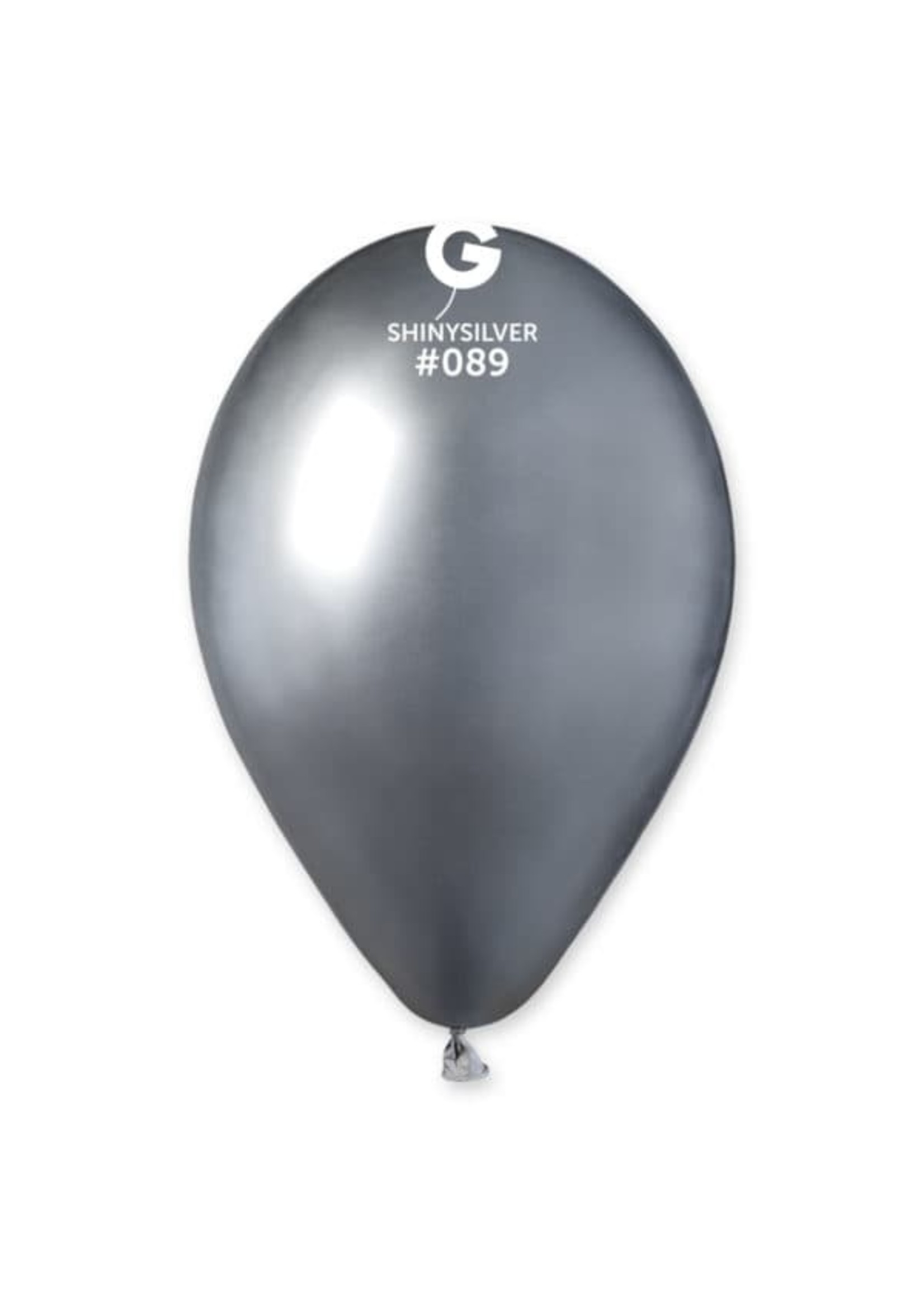 GEMAR Shiny Silver #089 Latex Balloons, 13in, 25ct