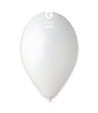 GEMAR White #001 Latex Balloons, 12in, 50ct