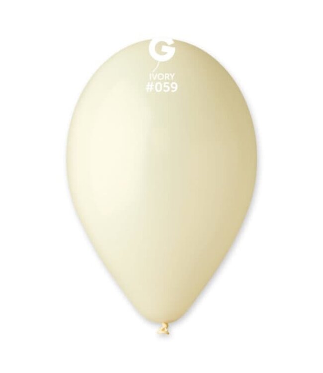 GEMAR Ivory #059 Latex Balloons, 12in, 50ct