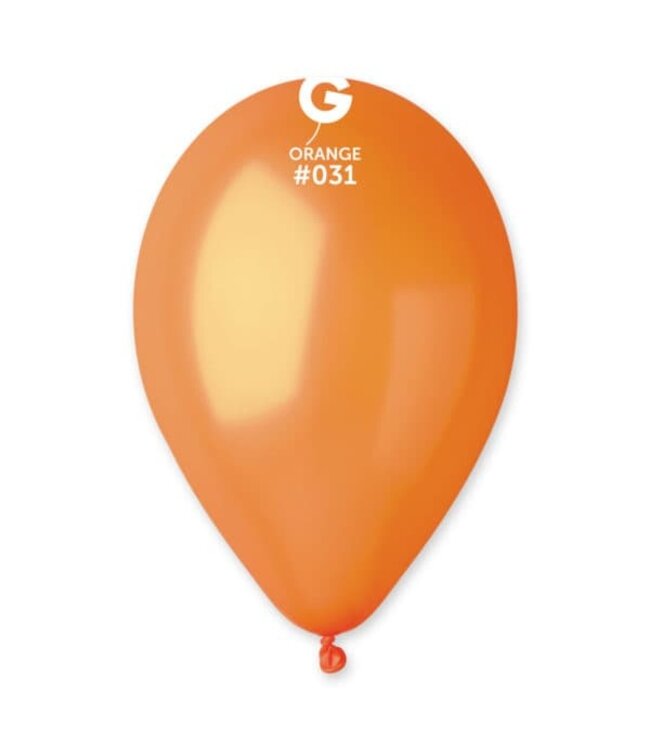 GEMAR Metallic Orange #031 Latex Balloons, 12in, 50ct