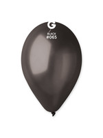 GEMAR Metallic Black #065 Latex Balloons, 12in, 50ct