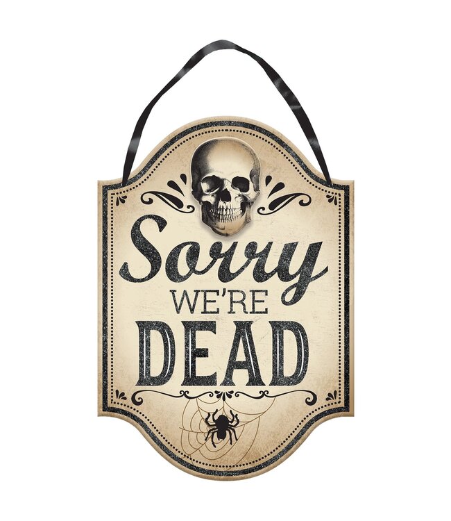 AMSCAN Sorry We're Dead Boneyard Hanging Sign