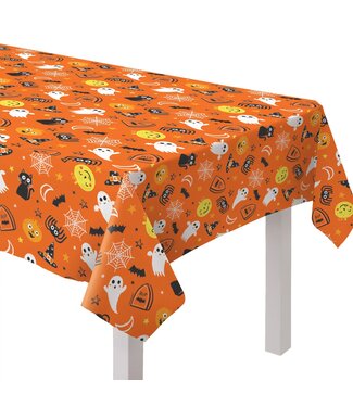 Spooky Friends Flannel-Backed Table Cover