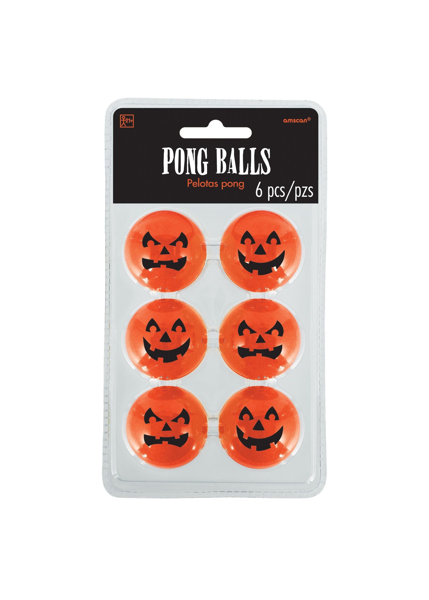 Jack-O-Lantern Pong Balls - 6ct