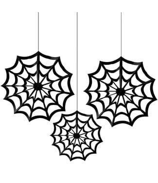 AMSCAN Spider Web Fan Decorations - 3ct