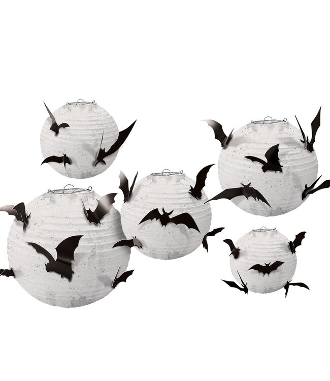 AMSCAN Paper Lanterns with Bat Add-Ons