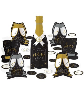 AMSCAN Black, Silver, Gold Tabletop Decorating Kit