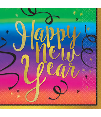 Colorful New Year Luncheon Napkins - 36ct