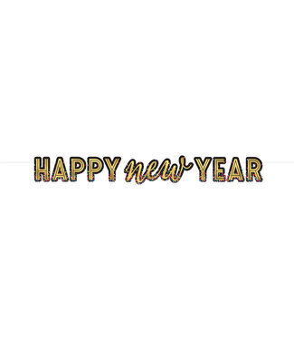 AMSCAN Happy New Year Letter Banner Colorful Confetti