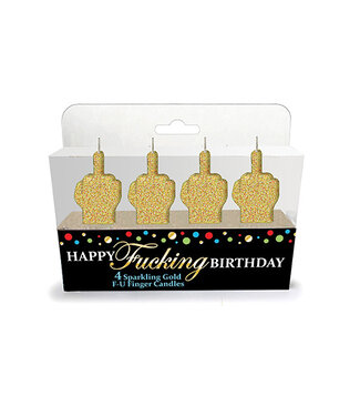 LITTLE GENIE Happy Fucking Birthday FU Finger Candle Set
