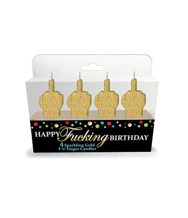LITTLE GENIE Happy Fucking Birthday FU Finger Candle Set