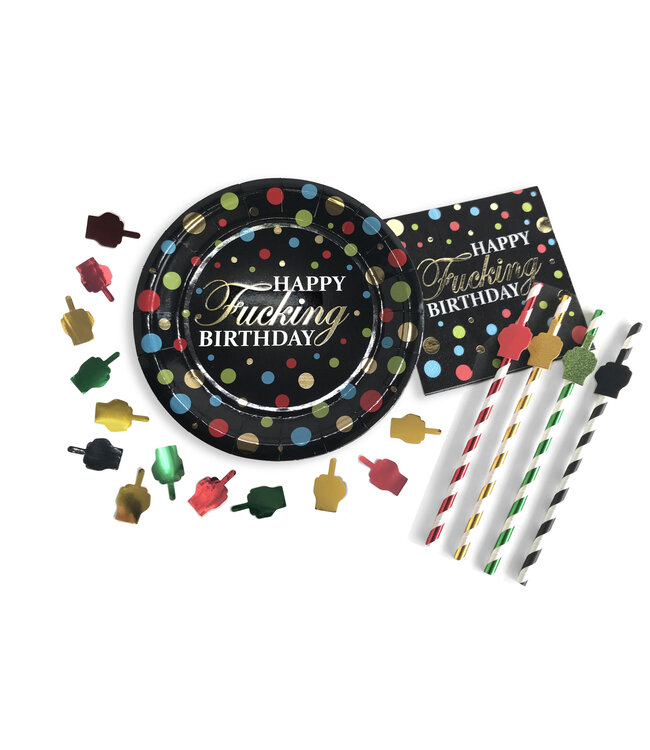 LITTLE GENIE Happy Fucking Birthday Cocktail Napkins - 8ct