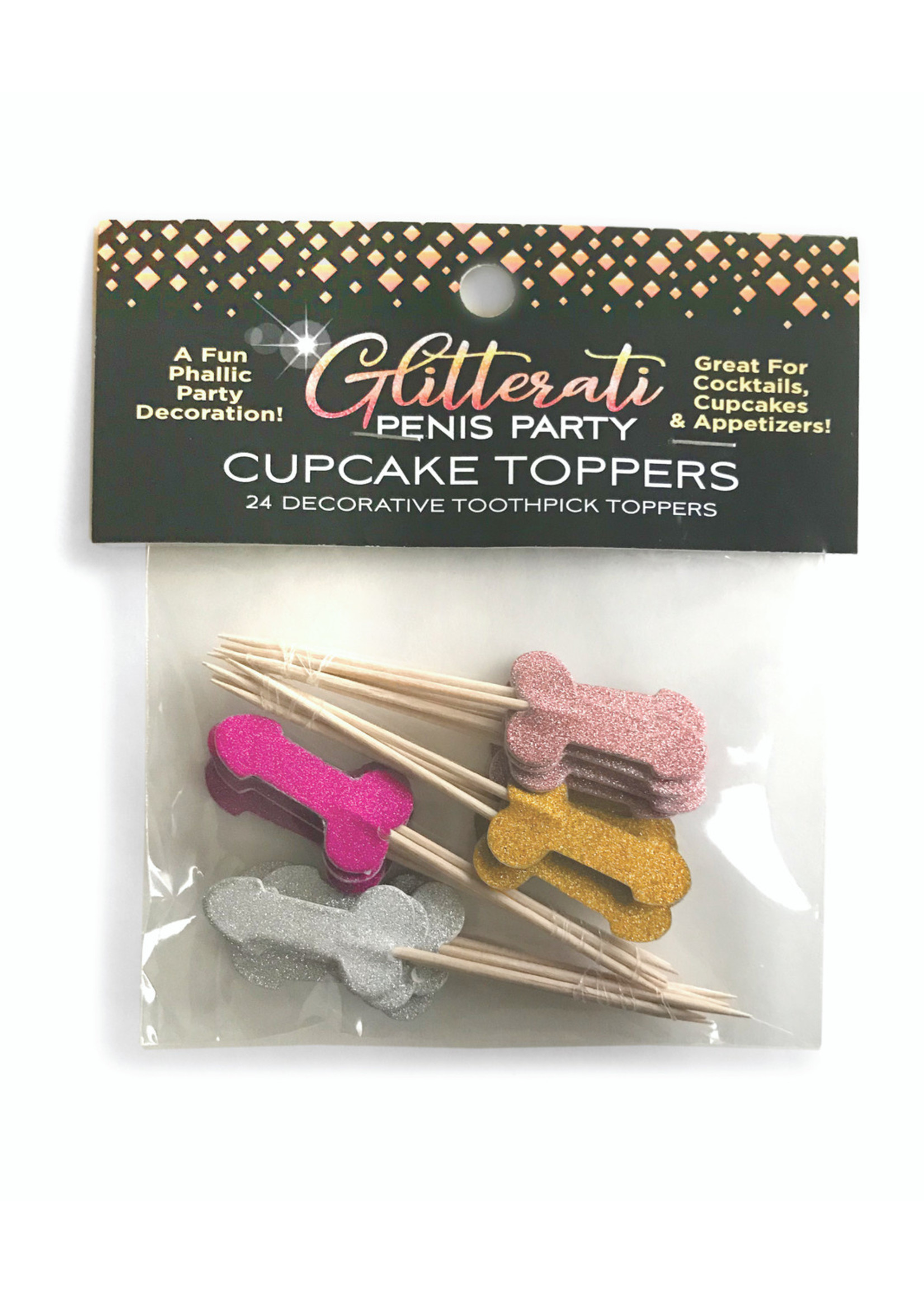 LITTLE GENIE Glitterati Penis Party Cupcake Toppers