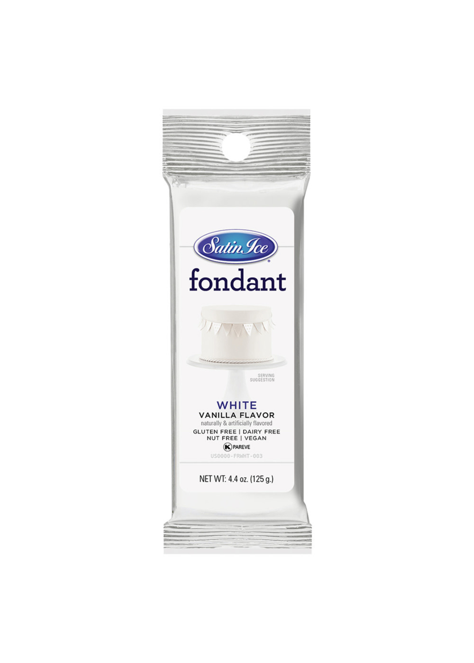 Satin Ice White Vanilla Fondant 4.4oz. Party On!