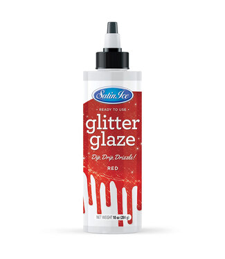 Satin Ice Red Glitter Glaze - 10oz