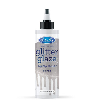 Satin Ice Silver Glitter Glaze - 10oz