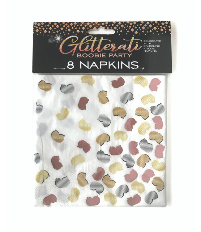 8ct Luncheon Napkins Glitterati Boobies