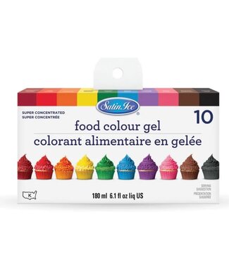 Satin Ice Food Color Gel, 10 Count Kit