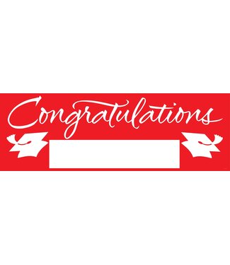 Creative Converting Red Congratulations Grad Customizable Banner