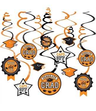Amscan Orange Grad Swirl Decorations - 12ct