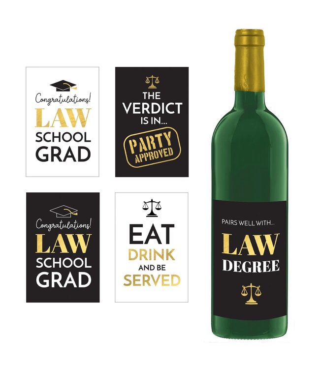 AMSCAN Law School Grad Bottle Labels