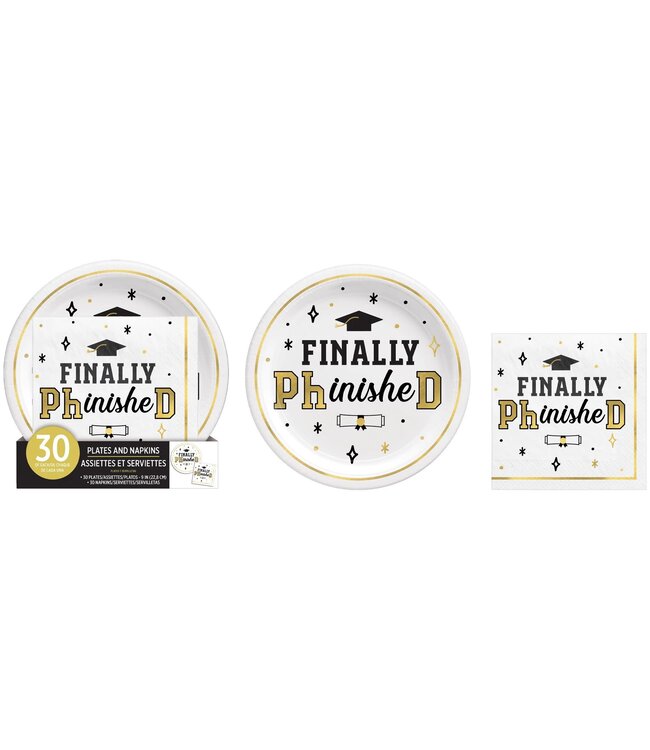 Amscan PhD Graduation Plates & Napkins