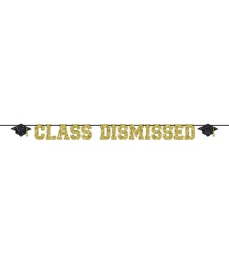 AMSCAN Class Dismissed Glitter Grad Banner