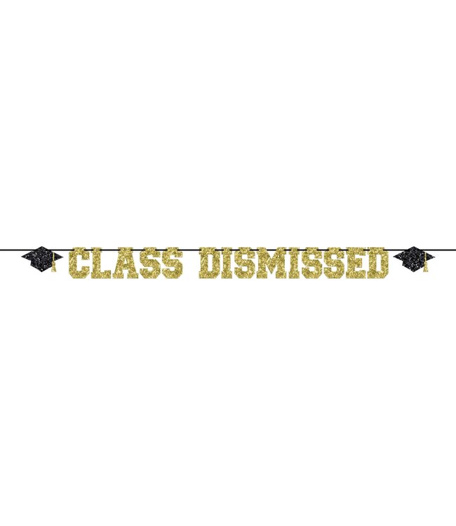 AMSCAN Class Dismissed Glitter Grad Banner