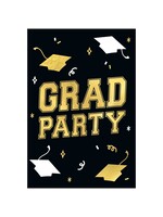 Black and Gold Grad Party Invitations