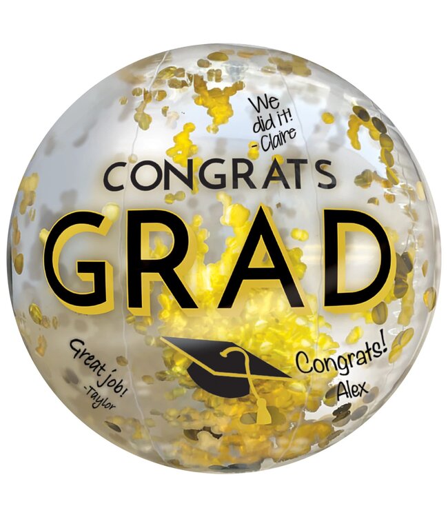 AMSCAN Congrats Grad Beach Ball with Confetti