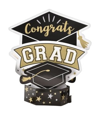 AMSCAN Black and Gold Grad Pop-Up Centerpiece