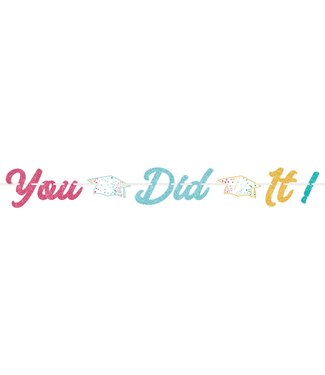 AMSCAN You Did It! Grad Glitter Banner