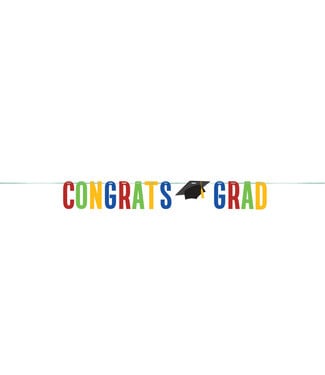 Creative Converting Colorful Grad Letter Banner