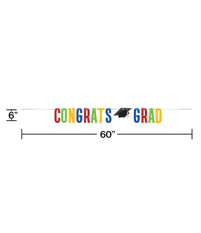 Creative Converting Colorful Grad Letter Banner