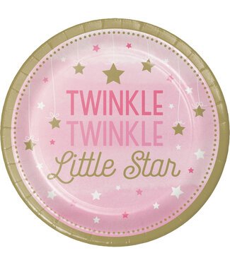One Little Star Girl Lunch Plates - 8ct