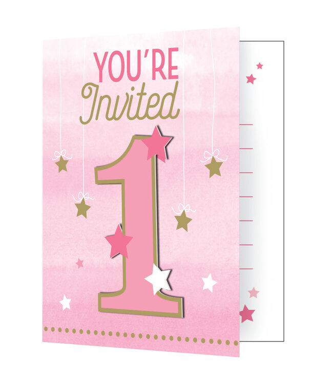 Creative Converting One Little Star Girl Invitations