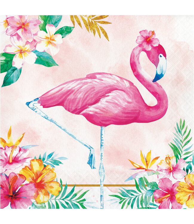 Flamingo Floral Lunch Napkins - 16ct