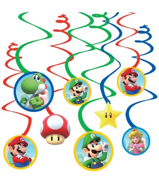 Super Mario Brothers™ Value Pack Foil Swirl Decorations