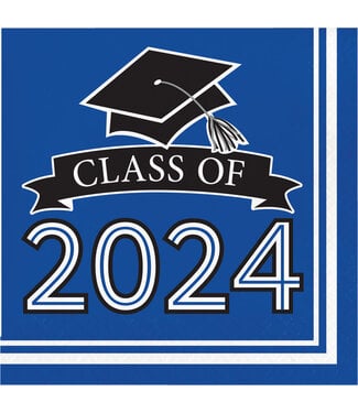 Creative Converting Class of 2024 Lunch Napkins Blue - 36ct