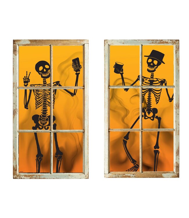 AMSCAN Selfie Skeletons Window Silhouettes