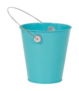 Metal Bucket W/ Handle - Caribbean Blue