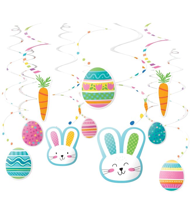 Funny Bunny Easter Swirl Decorations
